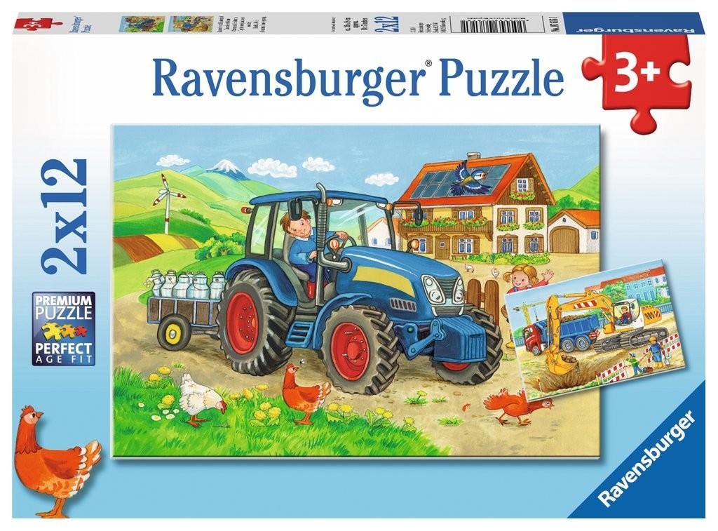 Ravensburger Dėlionė 2x12 vnt. - Sunkus darbas aprašymas - Prekės nuotrauka