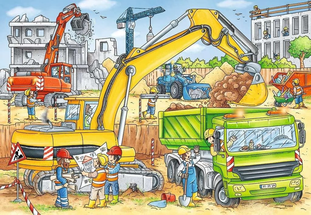 Ravensburger Dėlionė 2x24 vnt. - Statybų darbai