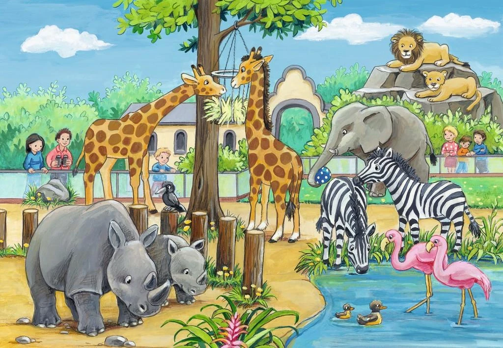 Ravensburger Dėlionė 2x24 vnt. - Sveiki atvykę į zoologijos sodą