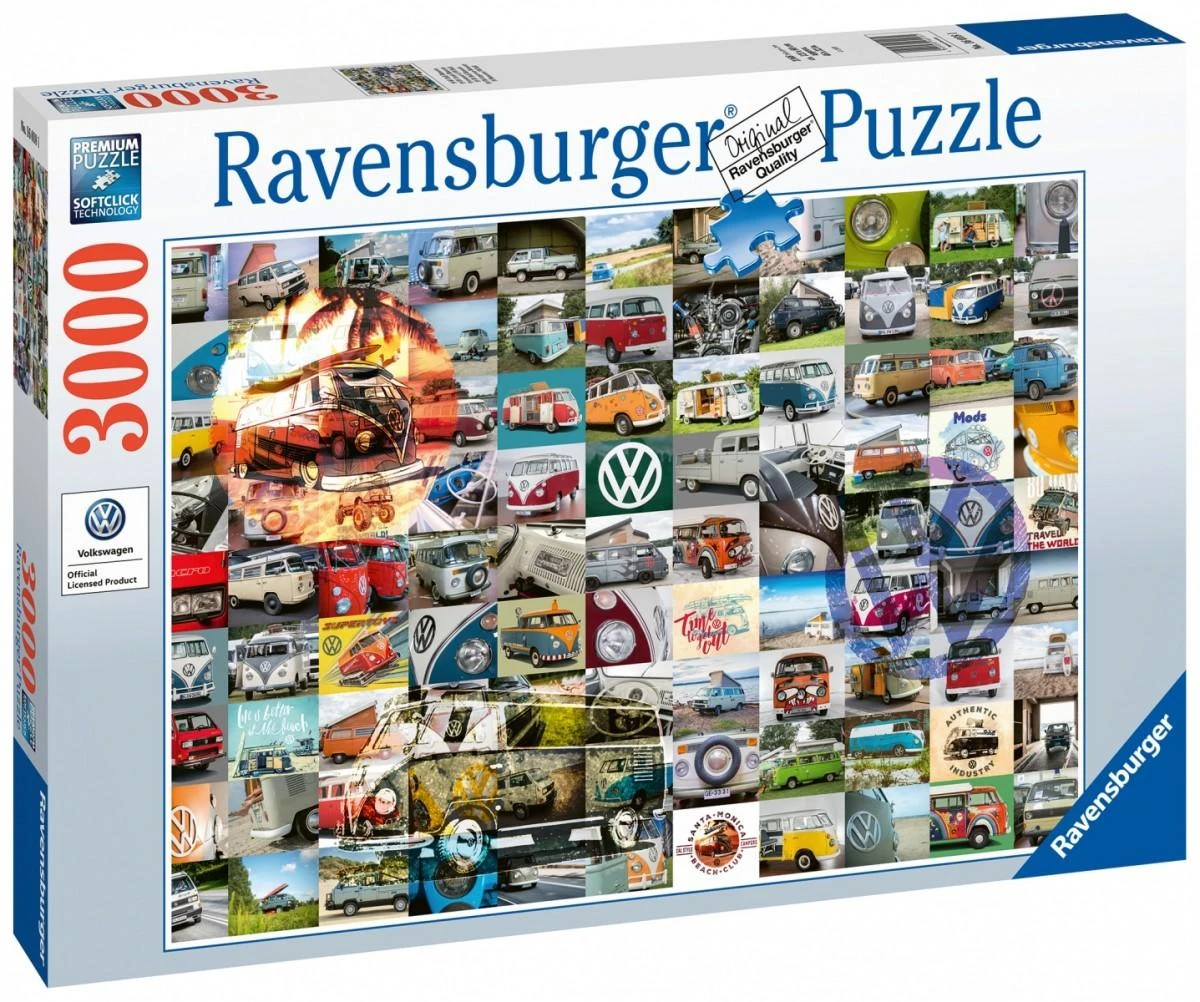Ravensburger Dėlionė 3000 vnt. - 99 VW Kemperio nuotraukos