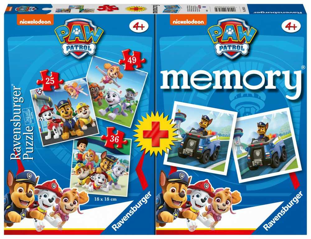 Dėlionė Ravensburger Ravensburger Paw Patrol Multiple - 3 galvosūkiai ir