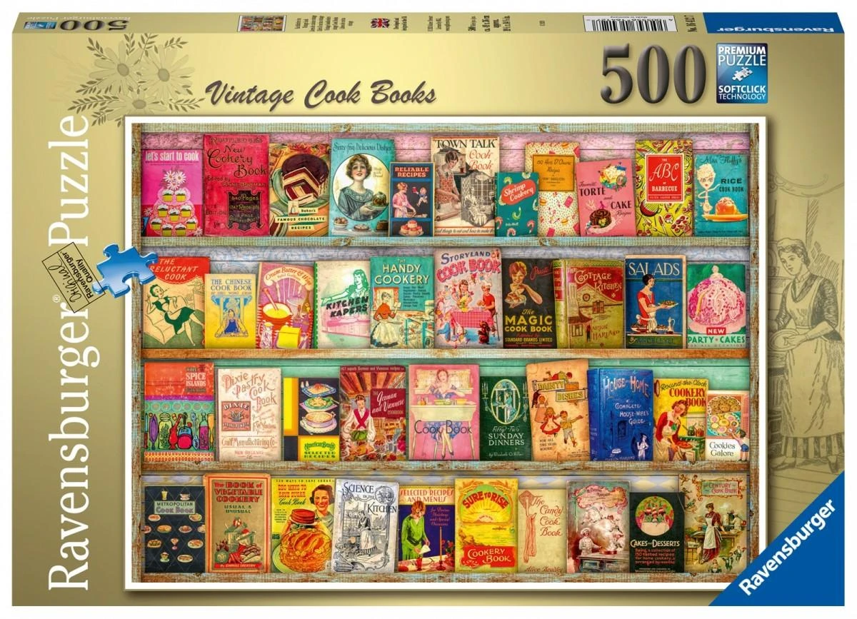 Ravensburger Dėlionė 500 vnt. - Vintažinės kulinarinės knygos