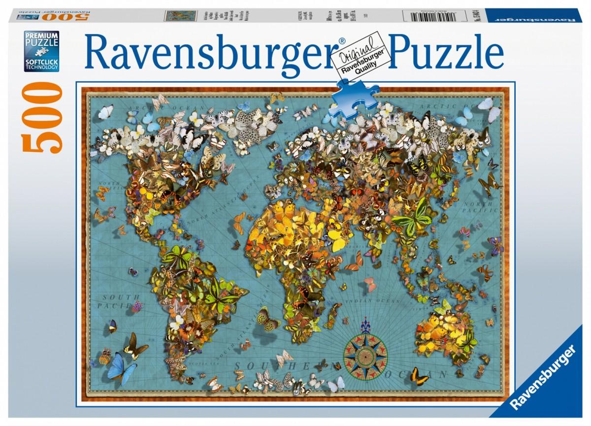 Ravensburger Dėlionė 500 vnt. - Drugelių pasaulis aprašymas - Prekės nuotrauka