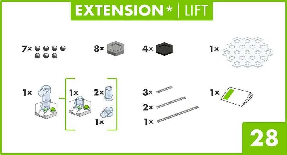 Ravensburger Konstruktorius GraviTrax: Priedų rinkinys Extension Lift Pack