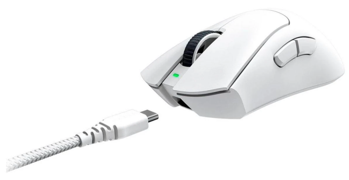Razer DeathAdder V3 Pro belaidė pelė žaidimamas, Baltos spalvos
