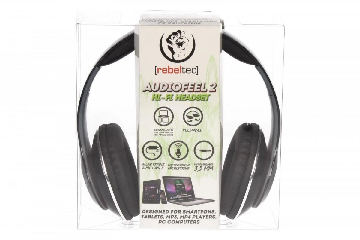 Rebeltec Audiofeel 2 ausinės pakuotėje