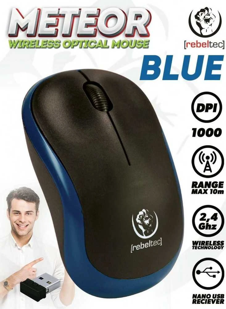 Belaidė pelė Rebeltec RBLMYS00048, juoda