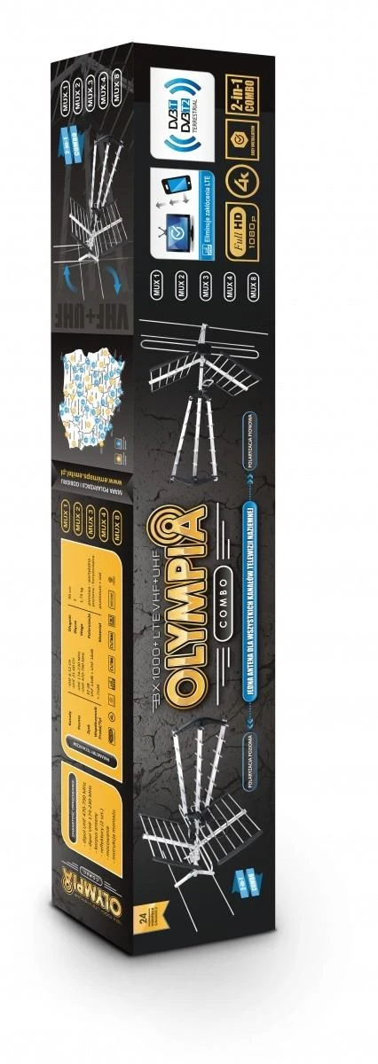 Opticum Raudona Eagle Antena RTV Raudona Eagle OLYMPIA BX1000 COMBO antena DVB-T VHF + UHF + LTE 80187