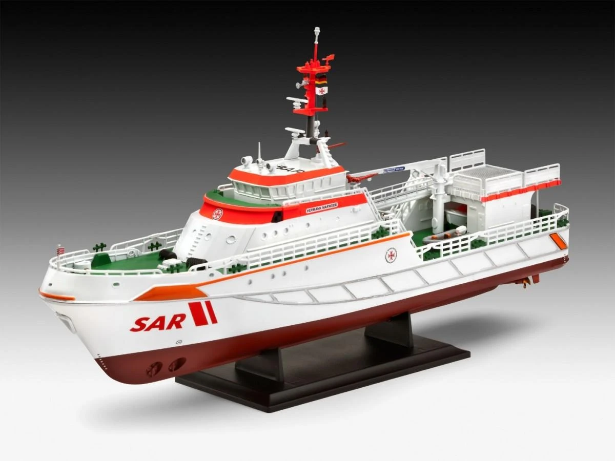 Revell Hermann Marwede DGzRS gelbėjimo laivas 1/200 plastikinis modelis
