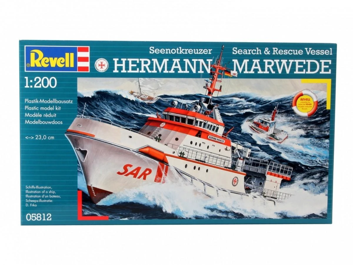 Revell Hermann Marwede DGzRS gelbėjimo laivas 1/200 plastikinis modelis