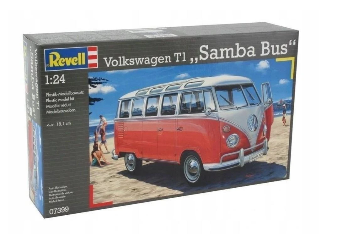 Revell VW T1 mikroautobusas 1/24 plastikinis surinkimo rinkinys, 18 cm
