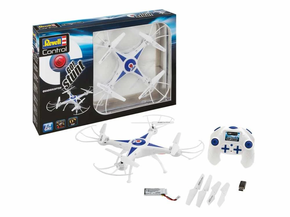 Drone Revell Kvadkopteris GO! STUNT - Baltas/Mėlyna
