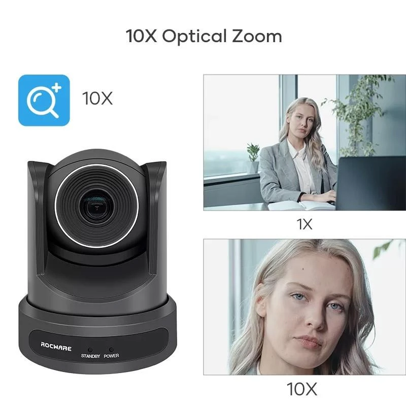 Rocware RC20 – 1080p PTZ kamera USB 1080p vaizdo konferencijos – 10x optinis priartinimas
