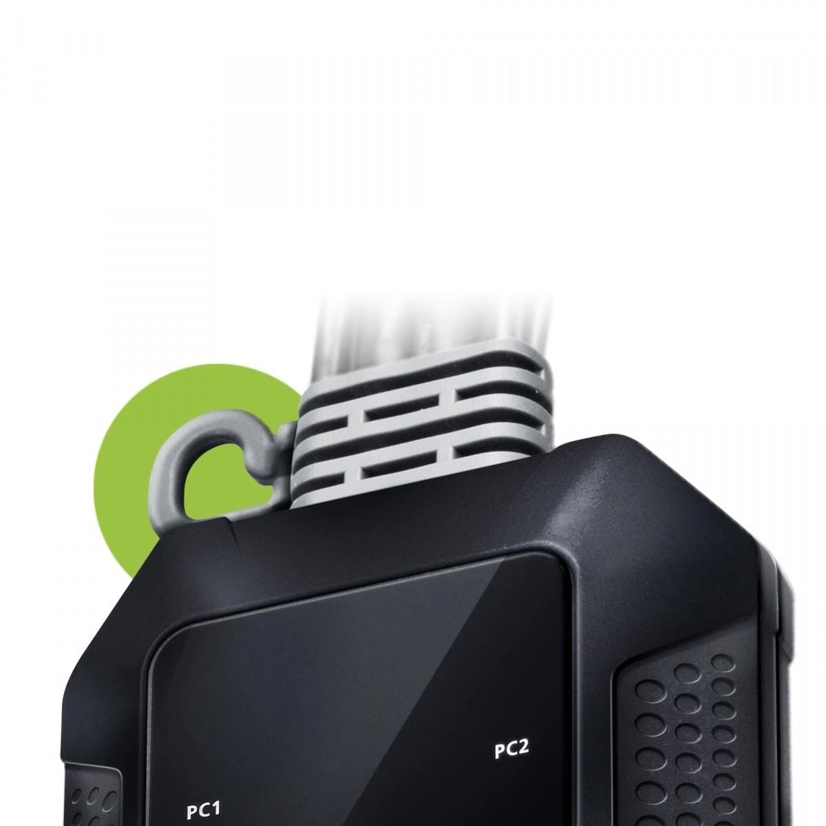 Aten KVM jungiklis su PC1 ir PC2 indikatorių skydeliu