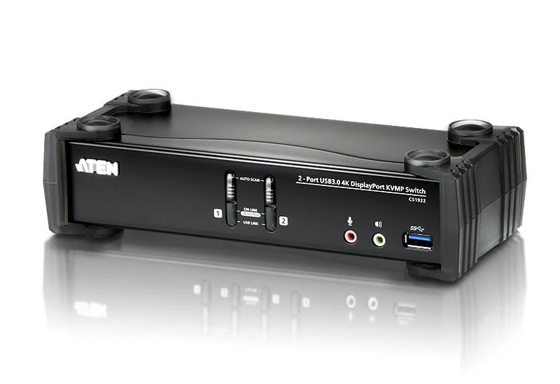 ATEN CS1922M 2 prievadų USB3.0 4K DisplayPort KVMP jungiklis su įmontuotu MST šakotuvu