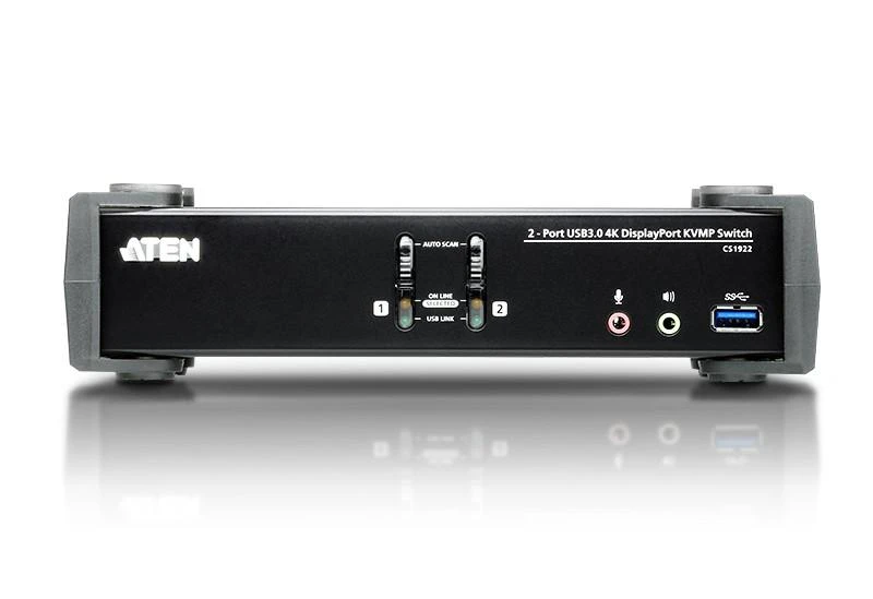 ATEN CS1922M 2 prievadų USB3.0 4K DisplayPort KVMP jungiklis su įmontuotu MST šakotuvu