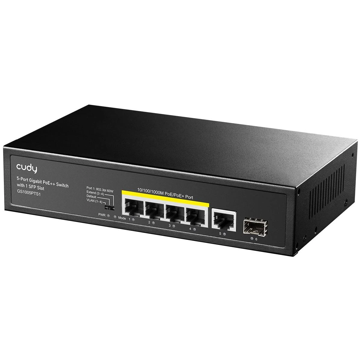 Šakotuvas Komutatorius - Cudy GS1005PTS1 Gigabit PoE 5 Prievadų Juodas
