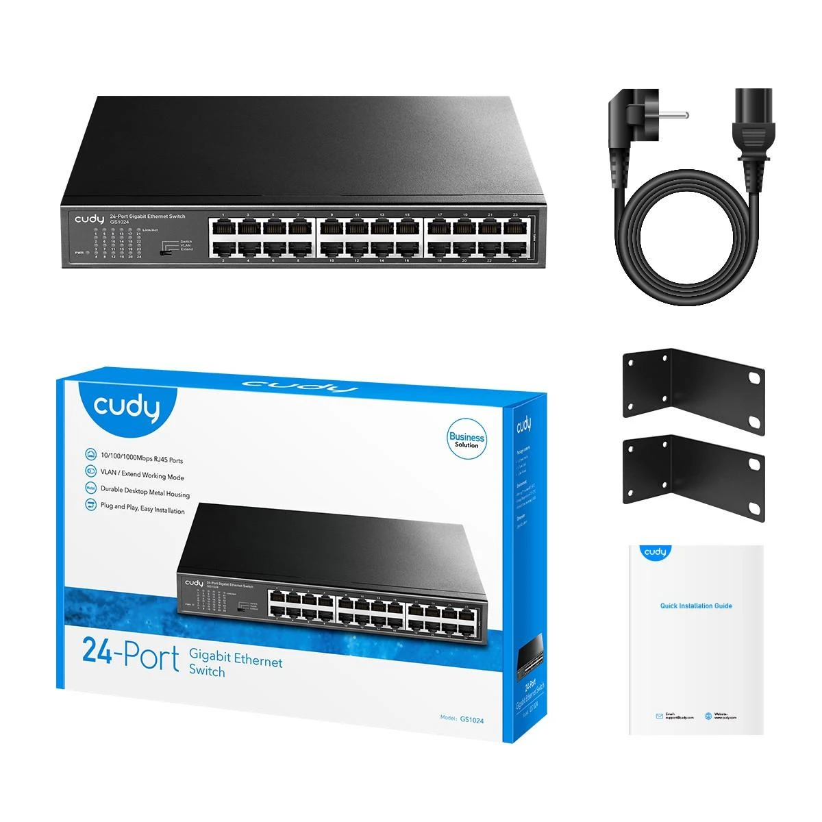 Šakotuvas Komutatorius - Cudy GS1024 24 Prievadų 48 Gbit/s Juodas