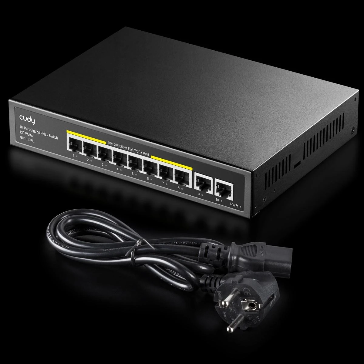 Šakotuvas Cudy GS1010PE 8xGE PoE+ 120W 2xGb Uplink komutatorius