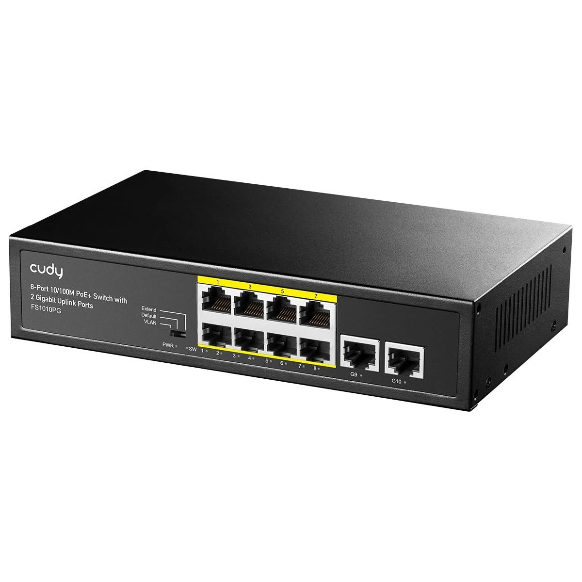 Šakotuvas Komutatorius - Cudy FS1010PG 8 Prievadų PoE Greitasis Ethernet Juodas