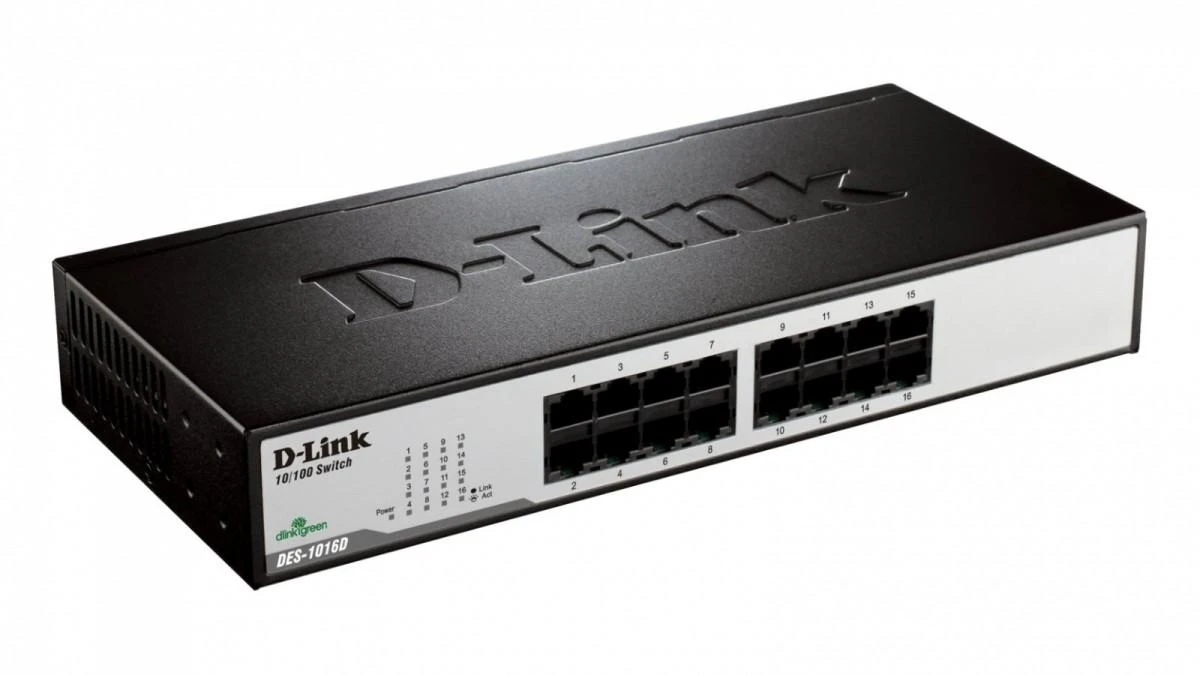 Šakotuvas D-Link DLINK 16xRJ45 10/100 nevaldomas 16 prievadų jungiklis 2 MB 100 MB, galima integruoti