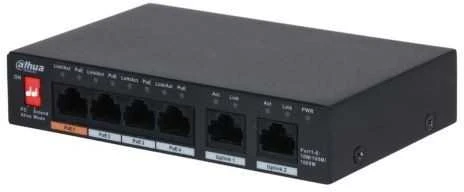 Šakotuvas SWITCH POE PFS3006-4GT-60-V2 4 PRIEVADŲ DAHUA