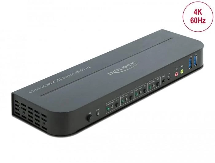 Delock HDMI KVM jungiklis 4K 60 Hz su USB 3.0 ir garsu