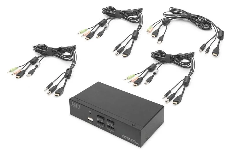Assmann Electronic Assmann elektroninis DIGITUS KVM jungiklis 2x1 HDMI 4 prievadų vieno Ekrano 4K/30Hz FreeSync