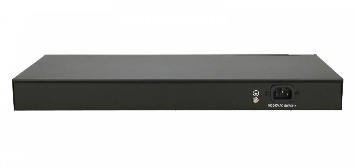 Šakotuvas Extralink ARES valdomas jungiklis 16xRJ45 GbE PoE/PoE+ 150W, 2x SFP, 19 colių stovas