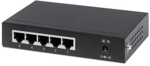Šakotuvas Intellinet Gigabit Switch PoE+ 5x RJ45 60W stalinis metalinis dėklas