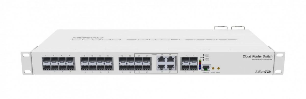 MikroTik | Debesis Maršrutizatorius Switch CRS328-4C-20S-4S+RM | Tvarkoma L3 | Montuojamas ant stovo | Gigabit Ethernet (vario) jungtys kiekis 4 | SFP jungtys kiekis 20 | SFP+ jungtys kiekis 4 | 12 mėn.