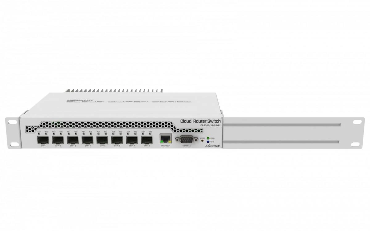 Maršrutizatorius MikroTik | Jungiklis | CRS309-1G-8S+IN | Tvarkomas žiniatinklyje | Darbalaukis | Gigabit Ethernet (vario) jungtys kiekis 1 | SFP+ jungtys kiekis 8