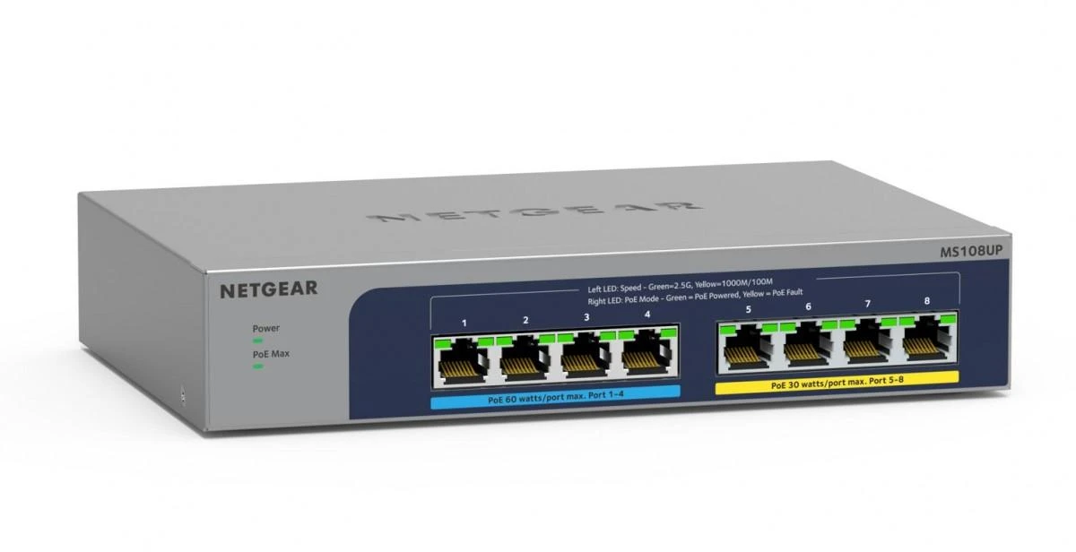 Šakotuvas Netgear 8-P POE MULTI-GIG UNMGD SWITCH - POE++ ULTRA60