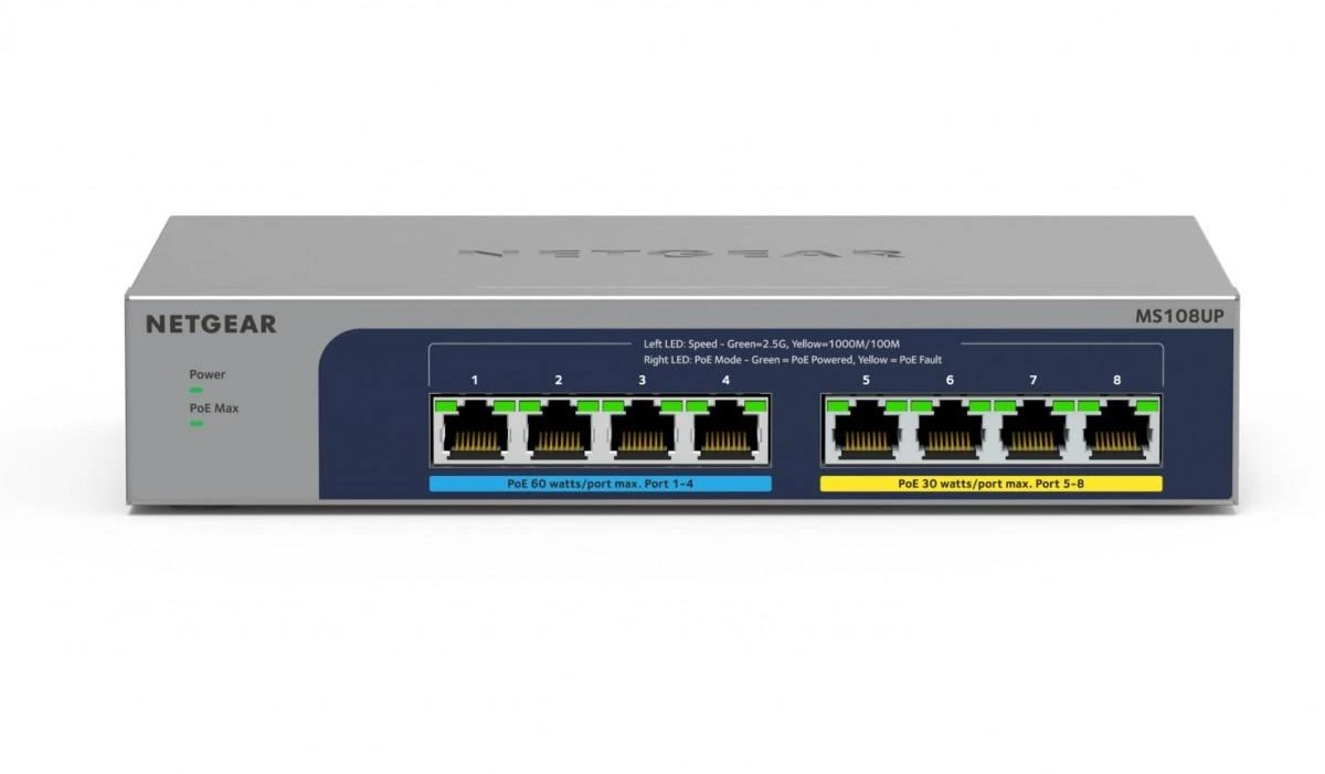 Šakotuvas Netgear 8-P POE MULTI-GIG UNMGD SWITCH - POE++ ULTRA60