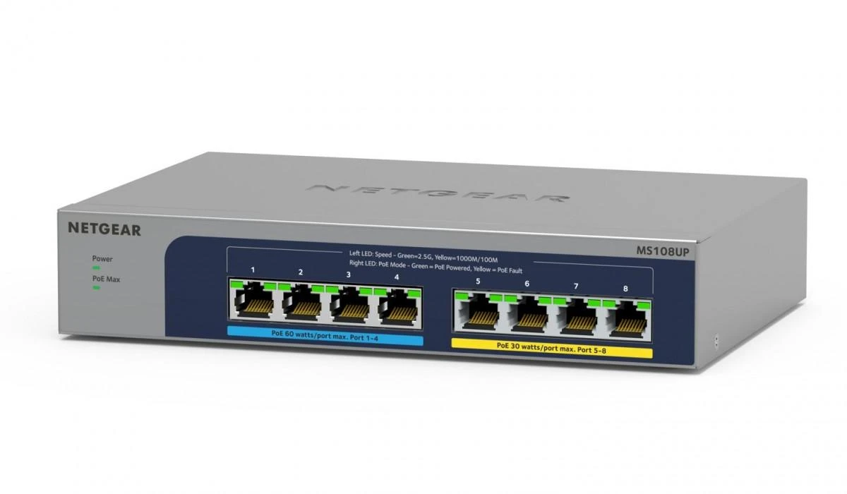 Šakotuvas Netgear 8-P POE MULTI-GIG UNMGD SWITCH - POE++ ULTRA60