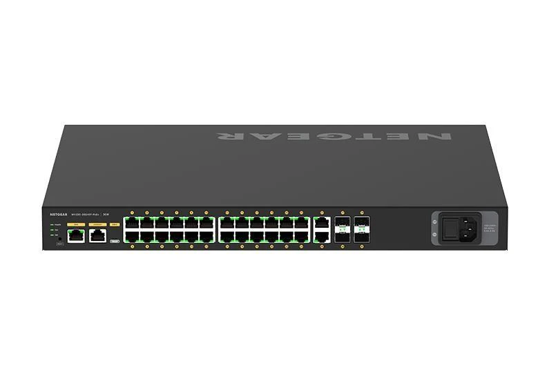 Šakotuvas NETGEAR AV Line M4250-26G4XF-PoE+ 24x1G PoE+ 480W 2x1G ir 4xSFP+ valdomas jungiklis