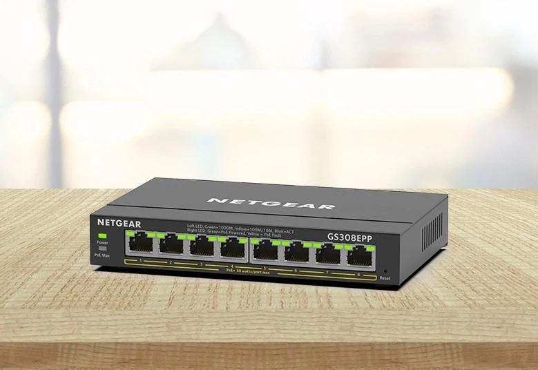 Šakotuvas Jungiklis NETGEAR 8x GE GS308EPP-100PES