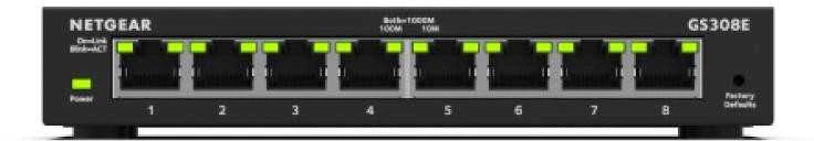Šakotuvas Netgear GS308E 8-PORT PLUS SWITCH - UNMANAGED PLUS GIGABIT ETHERNET
