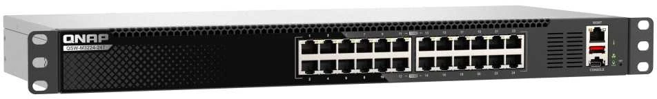 Šakotuvas QNAP QSW-M3224-24T jungiklis 24 prievadai 10GBASE-T lustas