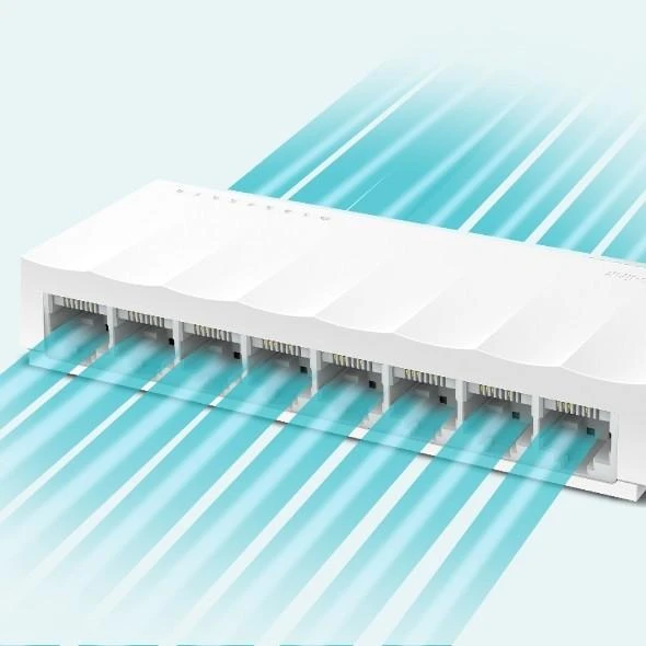 Šakotuvas TP-LINK LiteWave 8 prievadų 10/100M darbalaukio jungiklis 8 10/100M RJ45 prievadų darbalaukio plastikinis dėklas