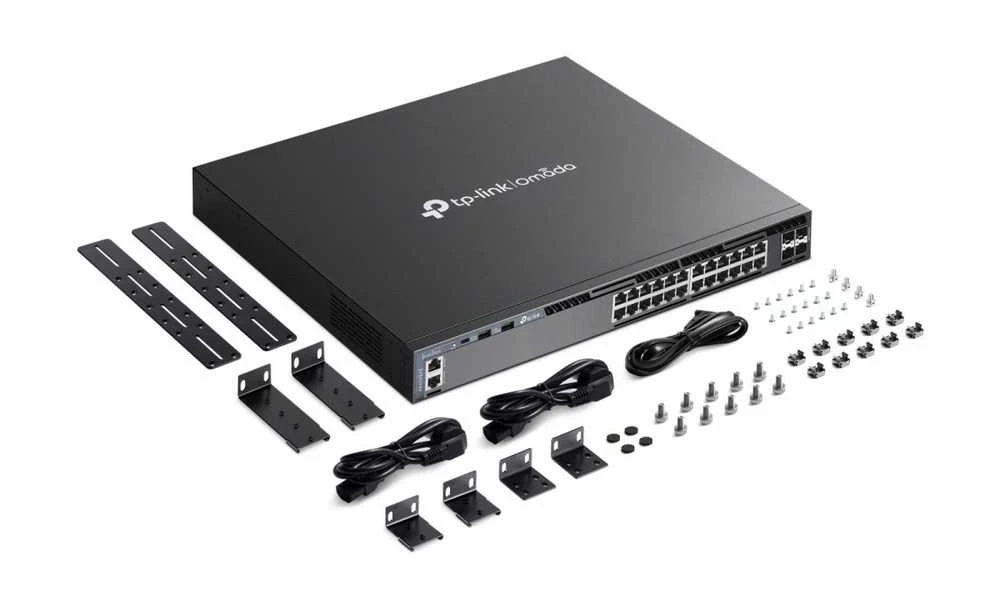 Šakotuvas TP-LINK SG6428X Omada 24-Port Gigabit sukraunamas L3 valdomas jungiklis su 4 10G lizdais | TP-LINK