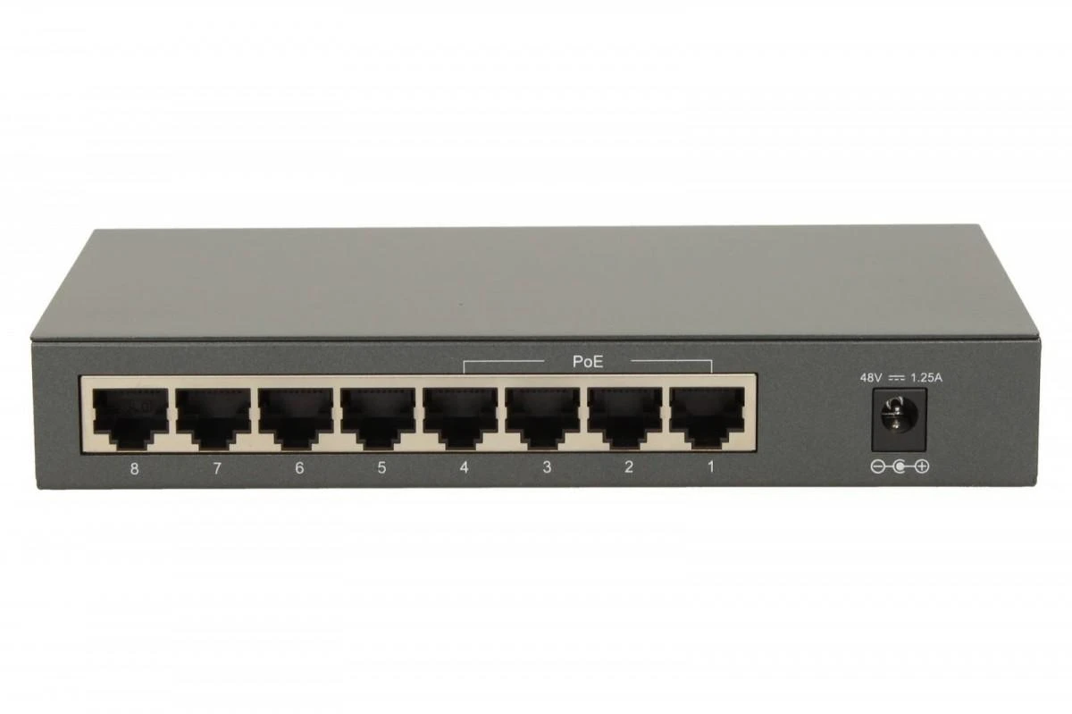 Šakotuvas TP-LINK 8 prievadų PoE jungiklis 4 PoE prievadai