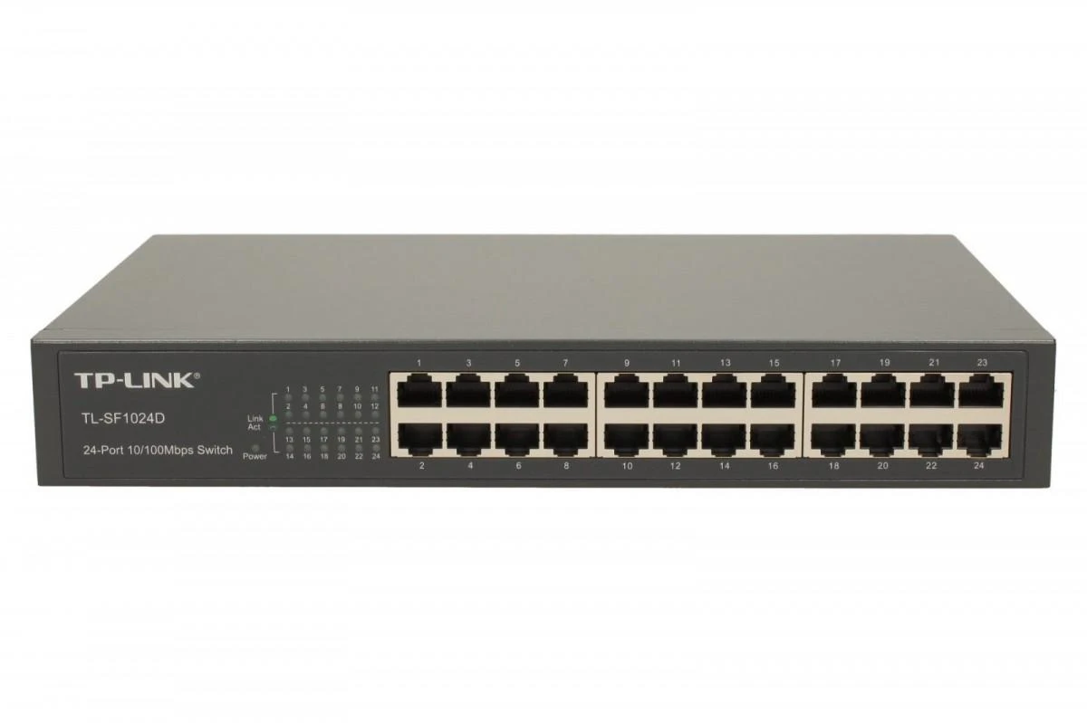 Šakotuvas TP-LINK 24port 10/100M Switch Plieninis dėklas