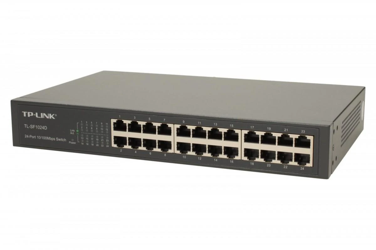 Šakotuvas TP-LINK 24port 10/100M Switch Plieninis dėklas