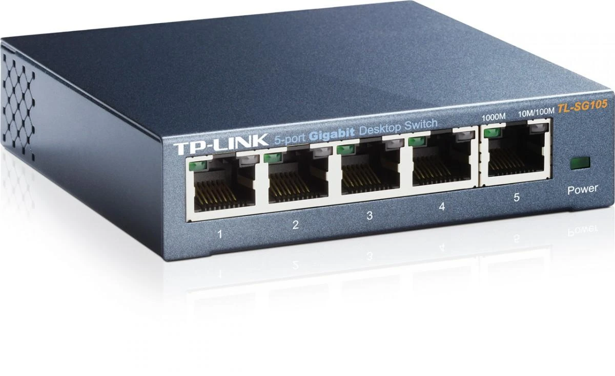 Šakotuvas Komutatorius TP-LINK, 5-port, metalinis korpusas, juodas / TL-SG105