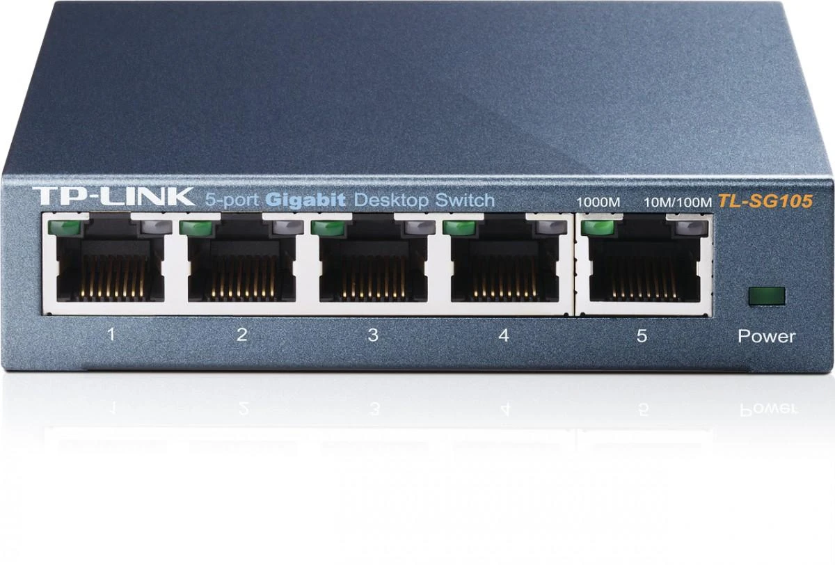 Šakotuvas Komutatorius TP-LINK, 5-port, metalinis korpusas, juodas / TL-SG105