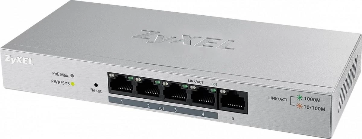 Šakotuvas ZYXEL GS1200-5, 5 PORT GIGABIT WEBMANAGED DESKTOP SWITCH (5Y WARRANTY)