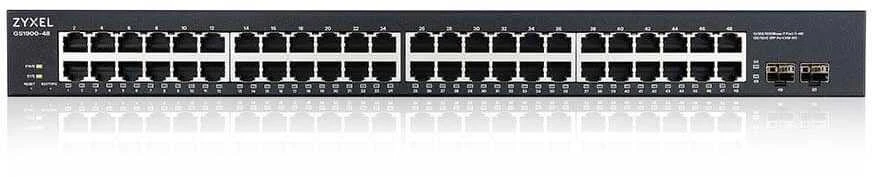 Šakotuvas ZYXEL GS1900-48 V2, 48-PORT GBE L2 SMART SWITCH, RACKMOUNT (5Y WARRANTY)