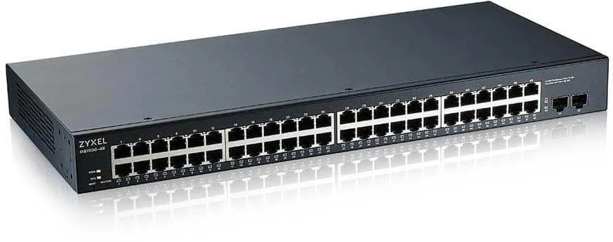 Šakotuvas ZYXEL GS1900-48 V2, 48-PORT GBE L2 SMART SWITCH, RACKMOUNT (5Y WARRANTY)