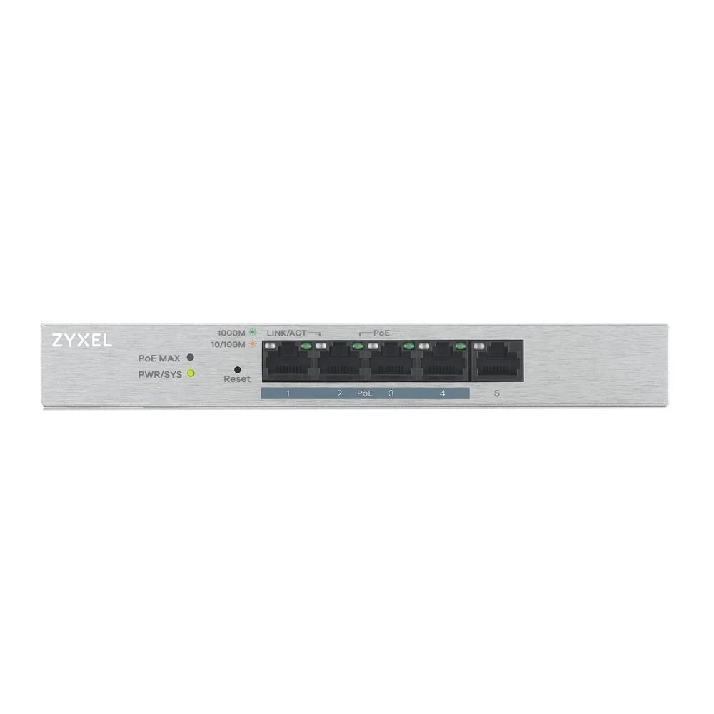 Šakotuvas „Zyxel 8 Port Gigabit PoE+“ žiniatinkliu valdomas jungiklis, 4x PoE, 60 vatų